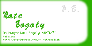 mate bogoly business card